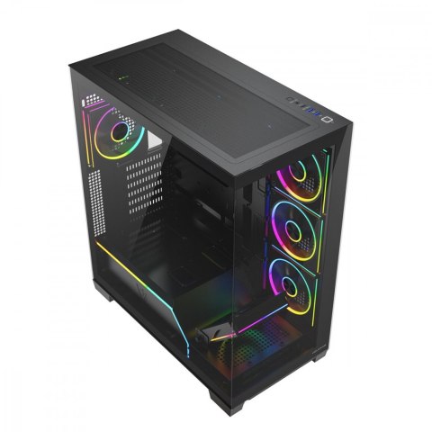MODECOM Obudowa PC VOLCANO STELLAR PLUS ARGB MIDI 8F Czarna