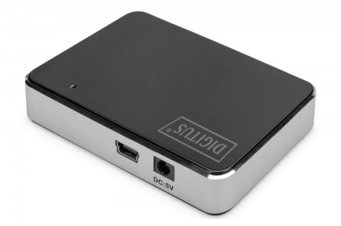 Digitus HUB/Koncentrator 4-portowy USB 2.0 HighSpeed, aktywny, czarno-srebrny