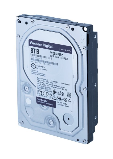 WD Dysk HDD WD Purple WD85PURZ (8 TB ; 3.5"; 256 MB; 5640 obr/min)