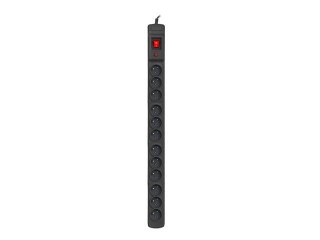 Armac Listwa przeciwprzepięciowa M12/16A Rack 19'' 2.5m czarna (12 gniazd) do montażu pionowego