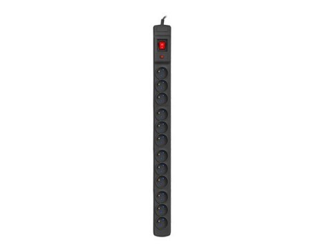 Armac Listwa przeciwprzepięciowa M12/16A Rack 19'' 2.5m czarna (12 gniazd) do montażu pionowego