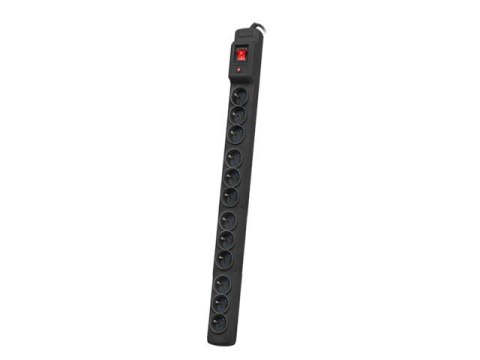 Armac Listwa przeciwprzepięciowa M12/16A Rack 19'' 2.5m czarna (12 gniazd) do montażu pionowego