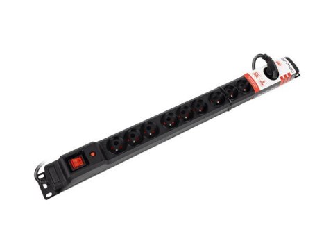 Armac Listwa przeciwprzepięciowa M12/16A Rack 19'' 2.5m czarna (12 gniazd) do montażu pionowego