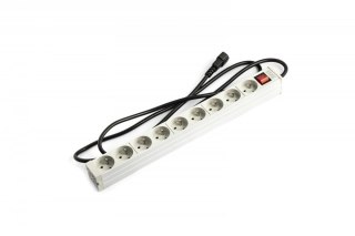 Digitus Listwa zasilająca PDU 19" RACK 9xTyp E, 2m 1xC14, 10A, wł./wył., aluminiowa