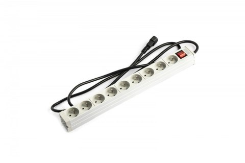 Digitus Listwa zasilająca PDU 19" RACK 9xTyp E, 2m 1xC14, 10A, wł./wył., aluminiowa