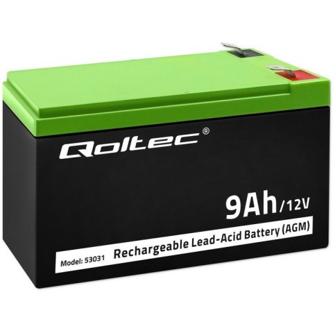 Qoltec Akumulator żelowy | 12V | 9Ah | max.90A | AGM
