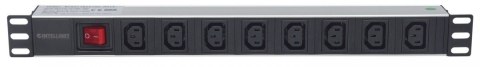 Intellinet Listwa zasilająca rack 19 1U 110V-250V/10A 8 gniazd C13 kabel 2m