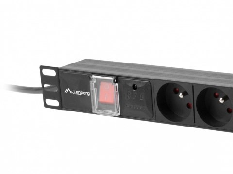Lanberg Listwa zasilająca Rack PDU 19" 1U 10A 7X 230V PL 2m czarna C14