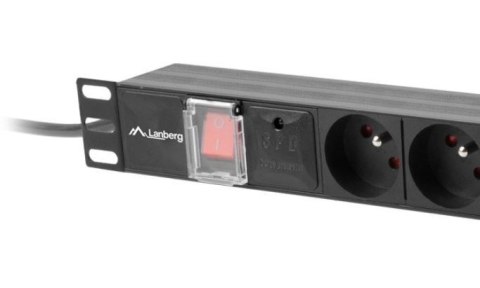 Lanberg Listwa zasilająca Rack PDU 19" 1U 16A 7X 230V PL 2m czarna