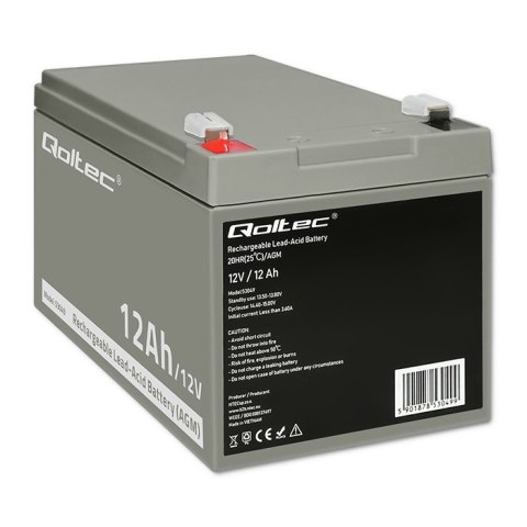 Qoltec Akumulator AGM 12V | 12Ah