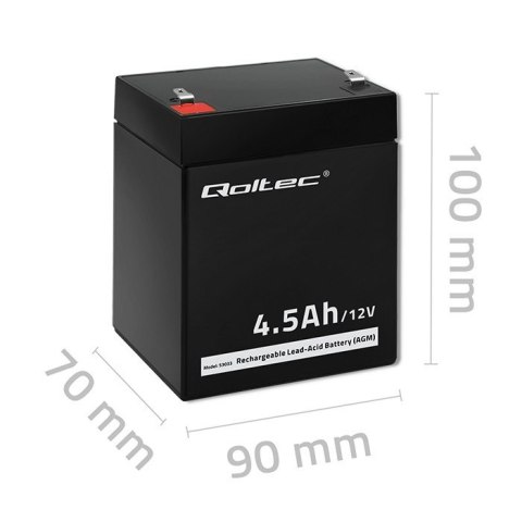 Qoltec Akumulator AGM | 12V | 4.5Ah | max.1.35A