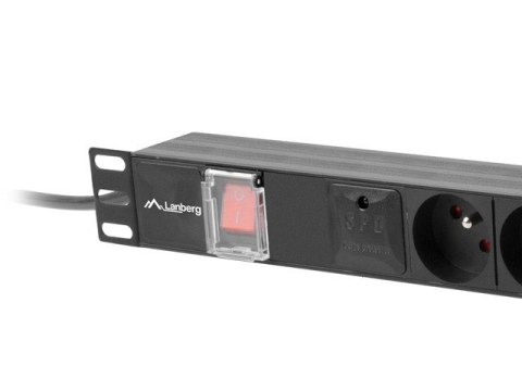 Lanberg Listwa zasilająca rack PDU 19 cali 1U 16A 6X 230V PL 2m czarna