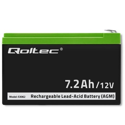Qoltec Akumulator AGM 12V | 7.2Ah | max. 108A