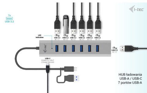 I-tec Hub USB-C Charging Metal HUB 7 Port