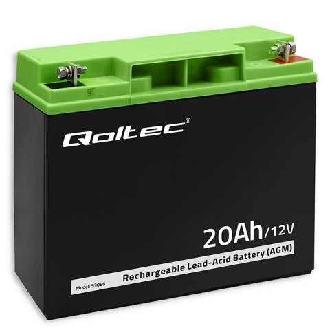 Qoltec Akumulator AGM | 12V | 20Ah | max. 300A