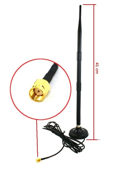 Savio Antena dookólna WiFi 12dBI 41CM RP-SMA PODS, AK-05