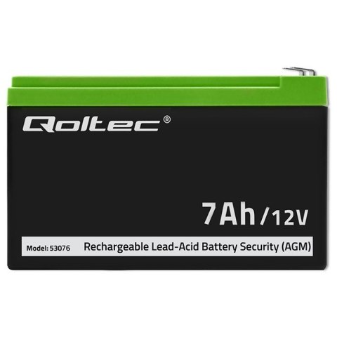 Qoltec Akumulator AGM | 12V | 7Ah | max. 105A | Security