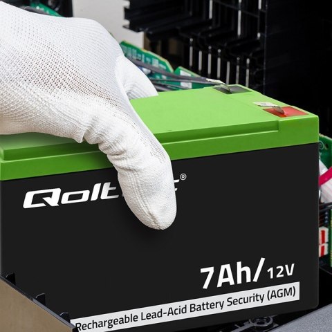 Qoltec Akumulator AGM | 12V | 7Ah | max. 105A | Security