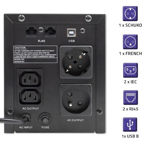 Qoltec Zasilacz awaryjny UPS | Monolith | 2000VA | 1200W