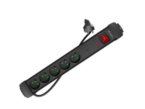 Lanberg Listwa zasilająca 5.0m 5x230 cz SP1-05E-0500-BK