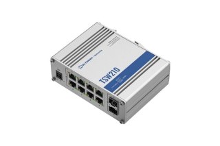 TELTONIKA Przełącznik niezarządzalny TSW210 Switch 2xSFP 8xGbE DIN RAIL Back Panel