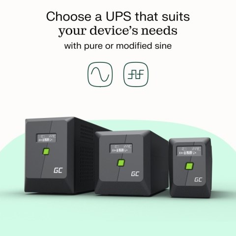 Green Cell Zasilacz awaryjny UPS 1200W/2000VA modyfikowana sinusoida