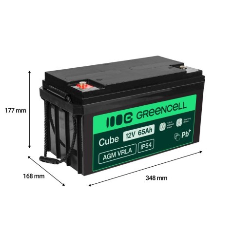 Green Cell Akumulator AGM VRLA 12V 65Ah IP54