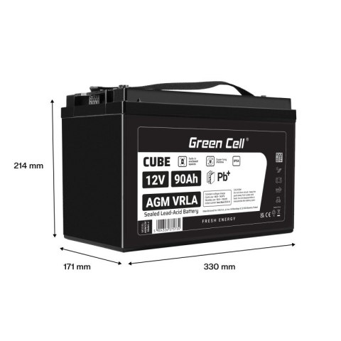 Green Cell Akumulator AGM VRLA 12V 90Ah IP54