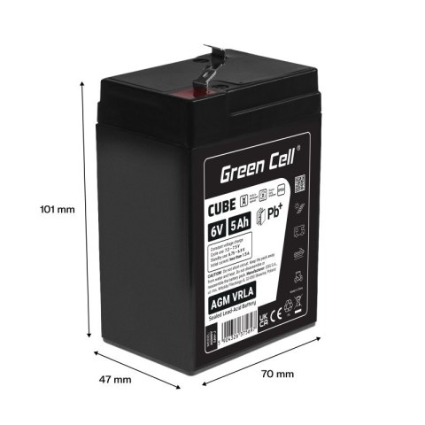 Green Cell Akumulator AGM VRLA 6V 5Ah IP54