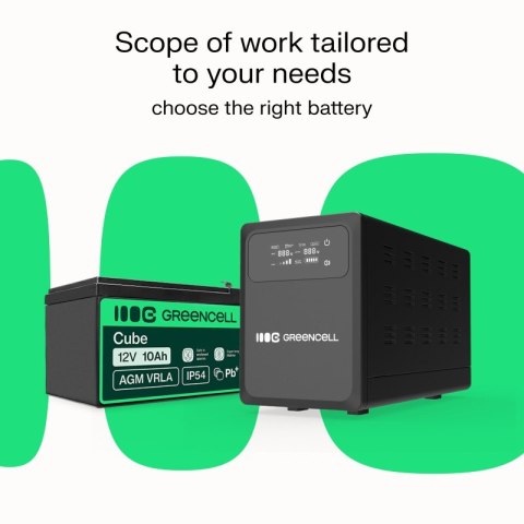 Green Cell Zasilacz awaryjny UPS AVR PowerCore 800W/1200VA 12VDC
