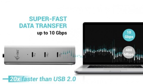 I-tec HUB USB-C Charging Metal 5 port with USB-C video 8K + Power Delivery 85W