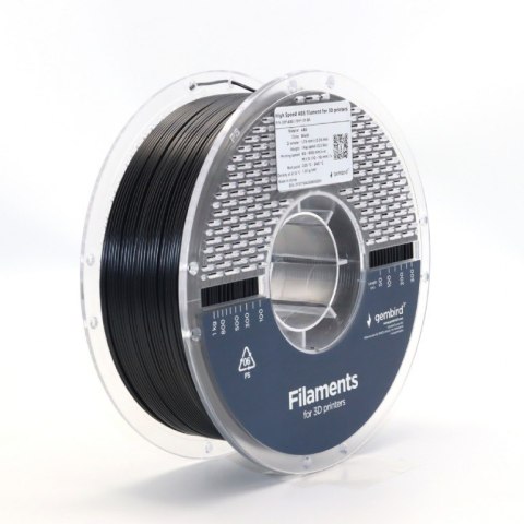 Gembird Filament ABS High Speed, 1,75 mm, 1 kg, czarny