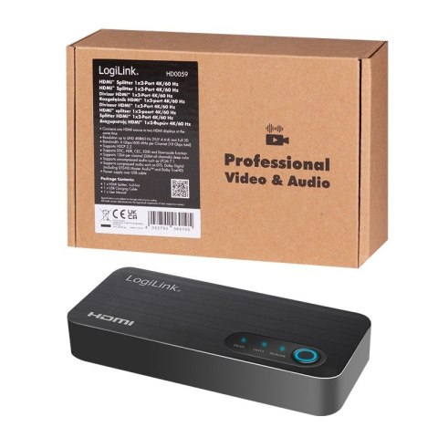 LogiLink Rozdzielacz HDMI 1x3, 4K/60Hz