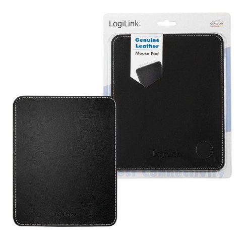 LogiLink Podkładka pod mysz, skórzany design, czarna