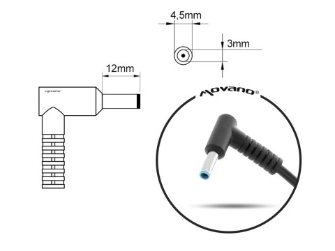 Mitsu Ładowarka/zasilacz 19.5V 2.31A (4.5x3.0 pin) - HP 45W
