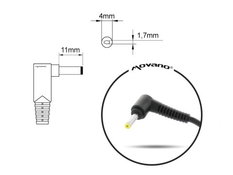 Mitsu Ładowarka/zasilacz 20V 2.25A (4.0x1.7) - Lenovo 45W