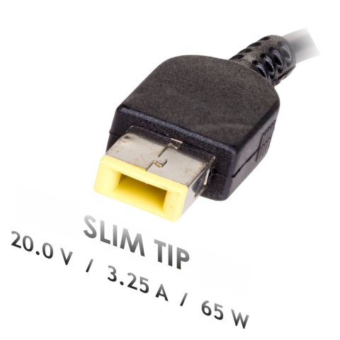 Akyga Zasilacz sieciowy Akyga Square AK-ND-24 do notebooka IBM, Lenovo (20 V; 3,25 A; 65W; Slim Tip, Square yellow )