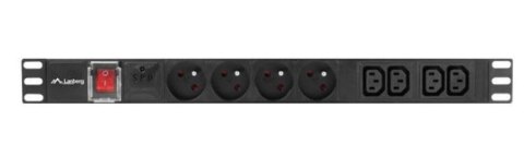 Lanberg Listwa zasilająca Rack PDU 1U 10A 4X 230V PL 4X IEC C13 2m C14 czarna