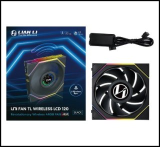 LIAN LI Wentylator Lian Li UNI FAN TL Wireless LCD Lüfter, ARGB, PWM - 120 mm, czarny