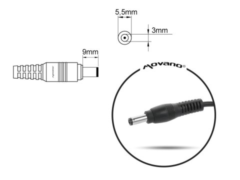 Mitsu Ładowarka/zasilacz 19V 3.16A (5.5x3.0 pin) - Samsung 60W