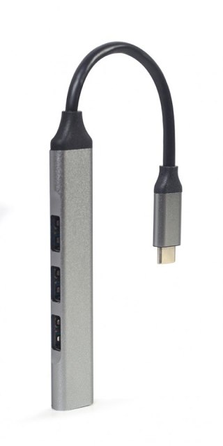 Gembird HUB USB typu C 4-portowy USB 3.0x1, USB 2.0x3, srebrny