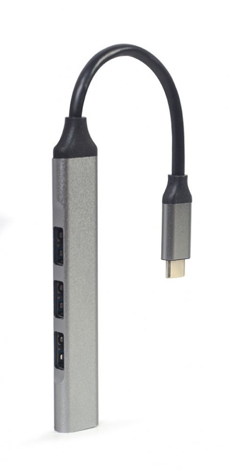 Gembird HUB USB typu C 4-portowy USB 3.0x1, USB 2.0x3, srebrny