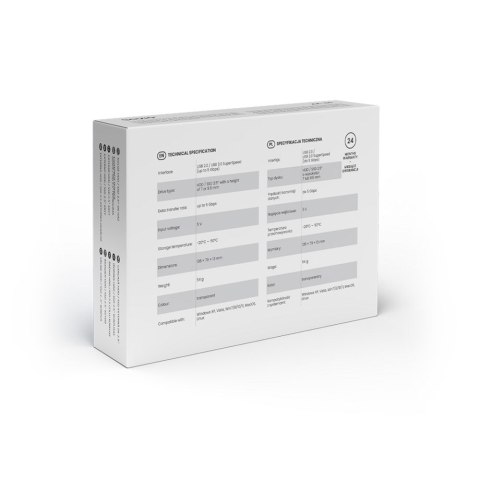 SAVIO SAVIO ZEWNĘTRZNA OBUDOWA NA DYSK HDD/SDD 2,5", USB 3.0, TRANSPARENTNA, AK-66