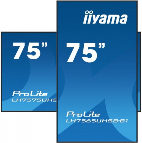 IIYAMA Monitor 75 cali LH7565UHSB-B1, 24/7, IPS, ANDROID 11, 4K, 800cd, iiSignage2, SDM, 2x HDMI, DP, 2x USB,2x 10W, RJ45, WiFi, 4/32GB