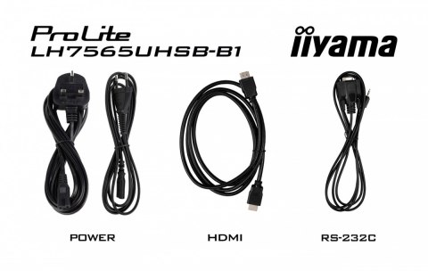 IIYAMA Monitor 75 cali LH7565UHSB-B1, 24/7, IPS, ANDROID 11, 4K, 800cd, iiSignage2, SDM, 2x HDMI, DP, 2x USB,2x 10W, RJ45, WiFi, 4/32GB