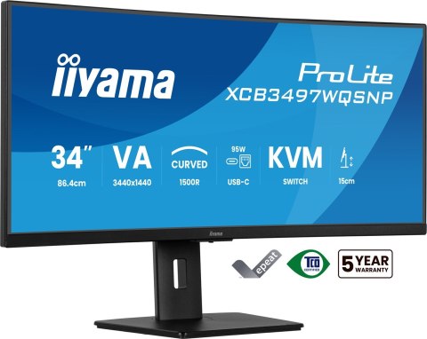 IIYAMA Monitor iiyama XCB3497WQSNP-B1 34" - Płaski ekran - 86,4 cm