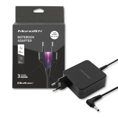 Qoltec Zasilacz sieciowy Qoltec 51751 do notebooka Huawei (19 V; 3,42 A; 65W; 4 mm x 1.7 mm)