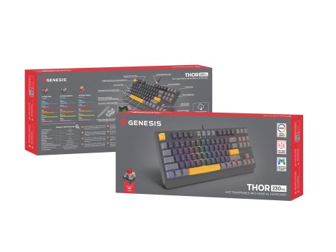 GENESIS Klawiatura gamingowa GENESIS Thor 230 TKL NKG-2081 QWERTY
