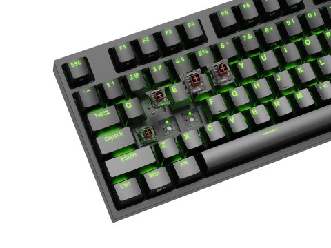 GENESIS KLAWIATURA DLA GRACZY GENESIS THOR 404 TKL US PODŚWIETLENIE RGB MECHANICZNA CZARNA KAILH BOX BROWN