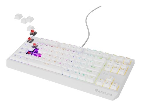 GENESIS Klawiatura GENESIS Thor 230 TKL Gaming USB QWERTY US English Biały